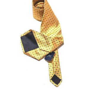 Brooks Brothers 346 Silk Necktie Yellow Woven Pattern Neck Tie